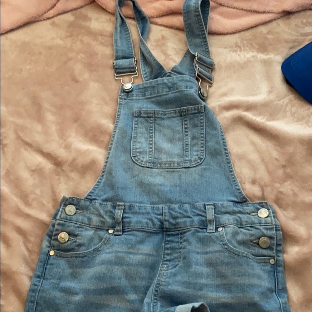 jean short overalls